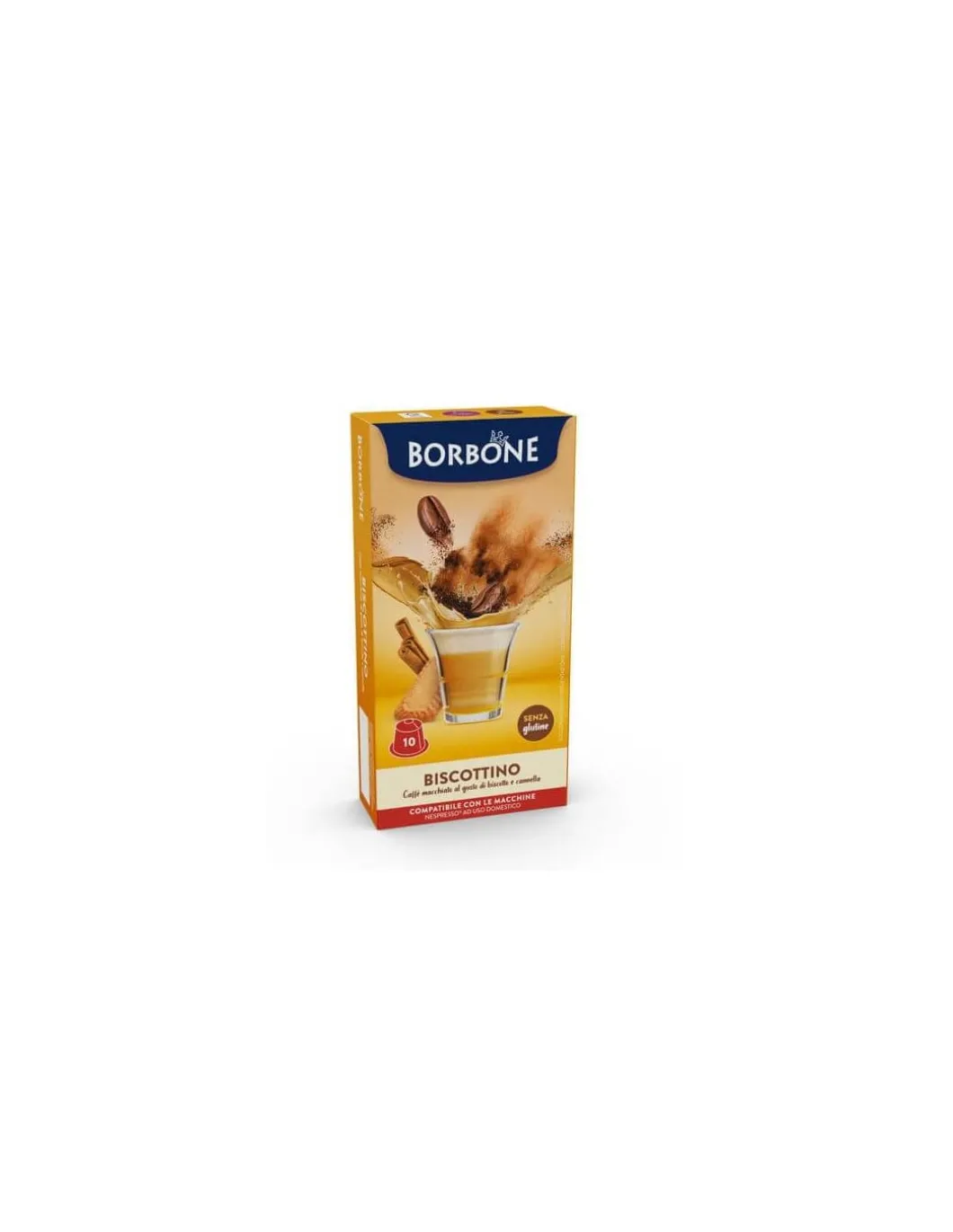 Borbone Biscottino 10 Capsule Compatibili Sistema Nespresso