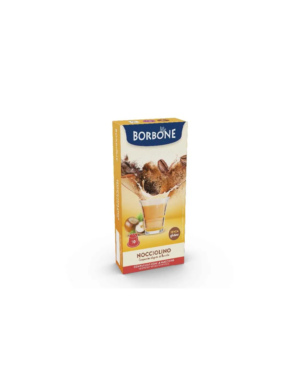Borbone Nocciolino 10 Capsule Compatibili Sistema Nespresso