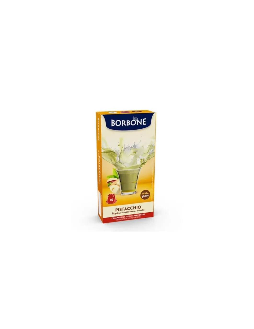 Borbone Pistacchio 10 Capsule Compatibili Sistema Nespresso