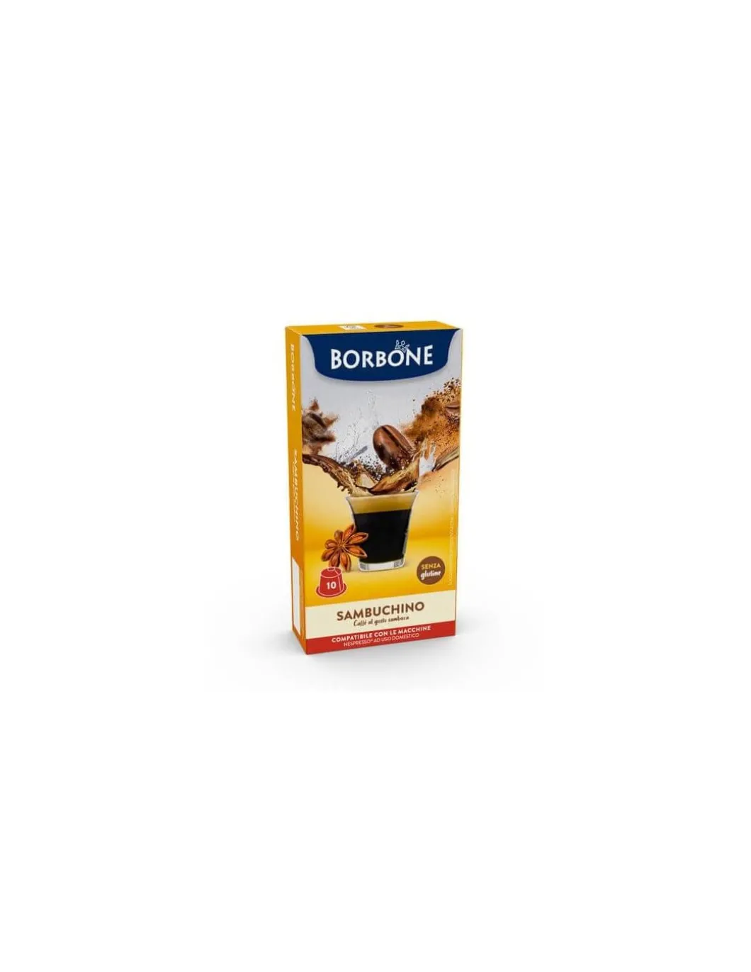 Borbone Sambuchino 10 Capsule Compatibili Sistema Nespresso