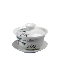 Gaiwan In Porcellana Gru Nel Cielo