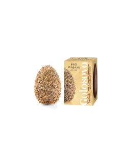 Golosovino Uovo Di Finissimo Cioccolato Fondente Extra 53% Ricoperto Da Granella Di Noccciole