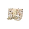Set 2 Tazzine Da Espresso Con Piattini Rose Inglesi Bianche